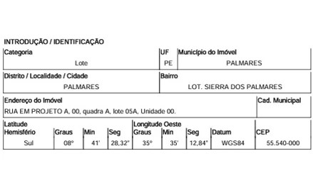 Imagem 2 - RUA PROJETO A,N. SN LT 05A QD A, ENGENHO PAUL - CEP: 55540-000, PALMARES - PERNAMBUCO